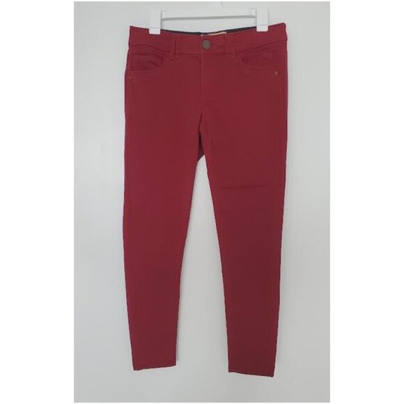Democracy "Ab" Technology Red Ankle Jeans No-Gap Mid-Rise Sz 6 Parisian Chic - Picture 1 of 5